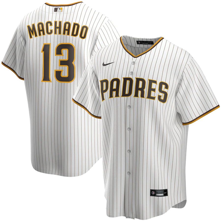 Mens San Diego Padres #13 Manny Machado Nike White Alternate Replica Player MLB Jerseys